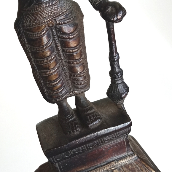 Antique Brass Bronze Statue Figurine From India 6 1/2” Tall - Picture 5 of 10
